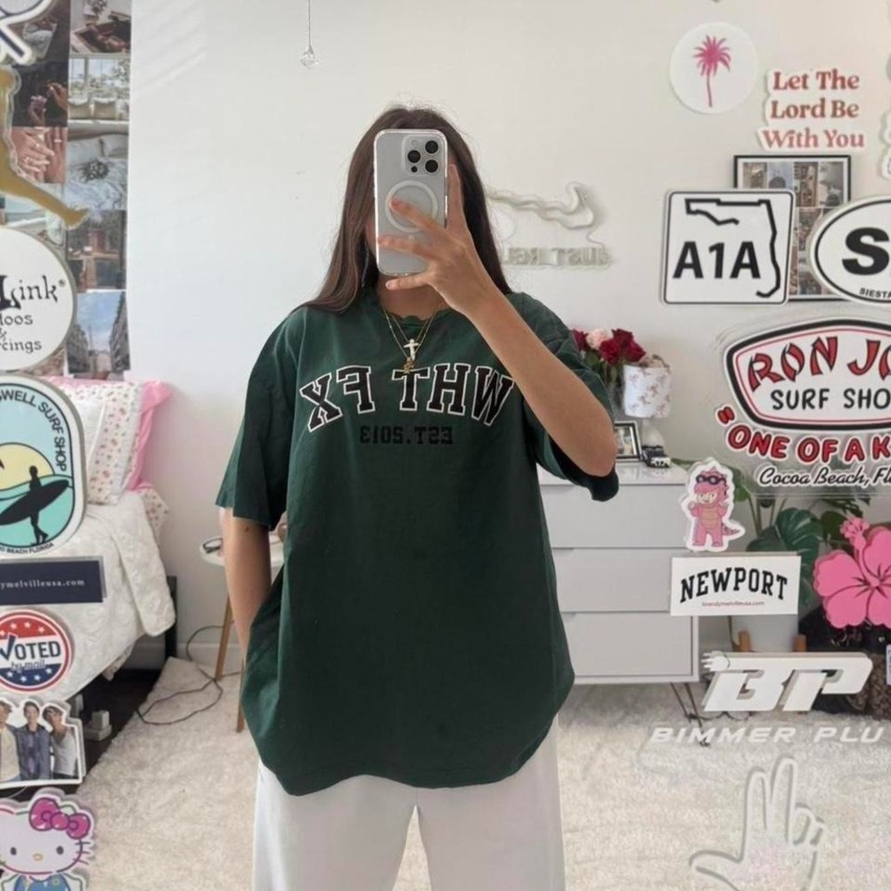 dark green white fox boutique t shirt
